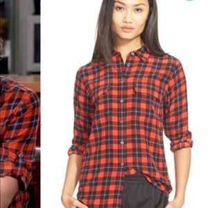 Equipment plaid silk blouse! Great for spring!